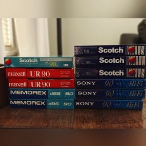 Scotch, Maxell, Sony, and Memorex Cassette Tapes